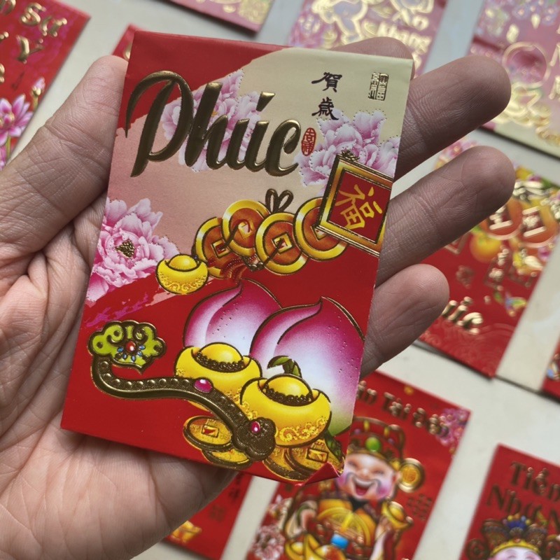 10 bao lì xì chữ nỗi Ánh Vàng (7x11cm)