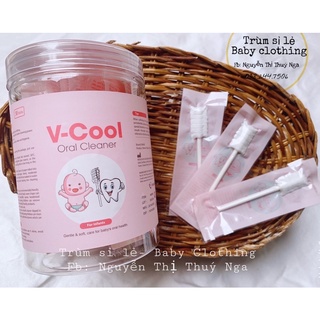 [Hộp 30 que] Gạc rơ lưỡi/tưa lưỡi Vcool