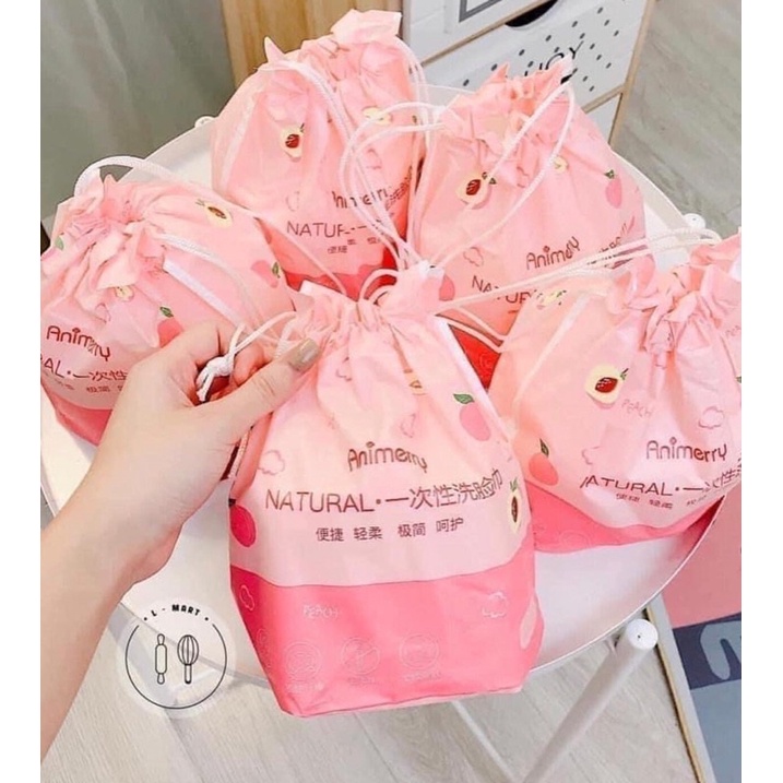 Khăn lau mặt dùng 1 lần cotton cao cấp Animerry - Khăn tẩy trang siêu sạch