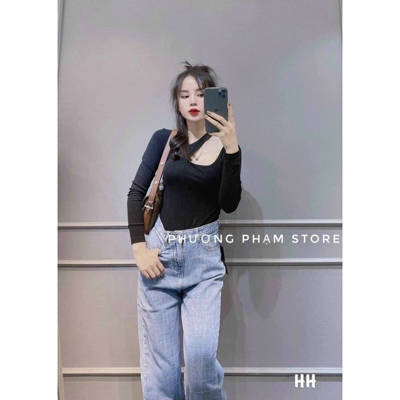 Áo thun tay dài hở vai