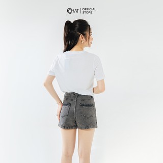 Quần short jean mài ghi CCHAT