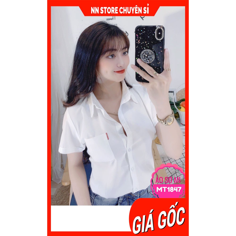 Áo sơ mi nữ tay ngắn chất mềm đẹp MT1847 🛑 Áo sơ mi công sở nữ