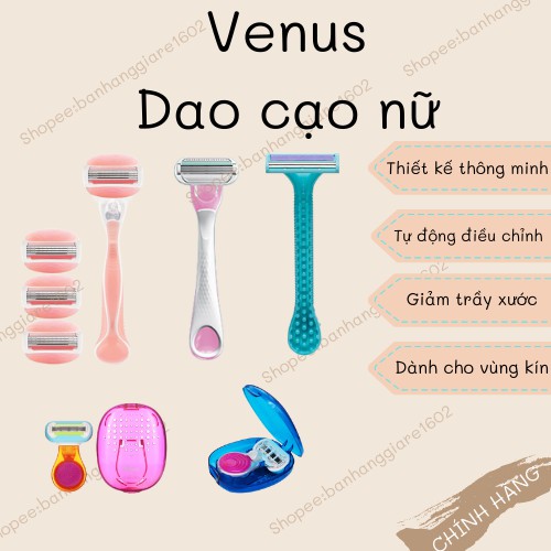Dao cạo nữ Venus Glitte Sensitive 3 đầu lưỡi (1 cái)