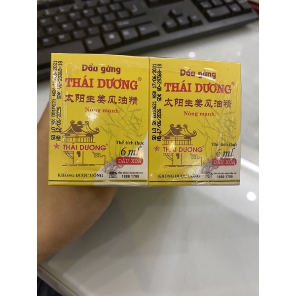 Dầu gừng Thái dương lọ 6ml