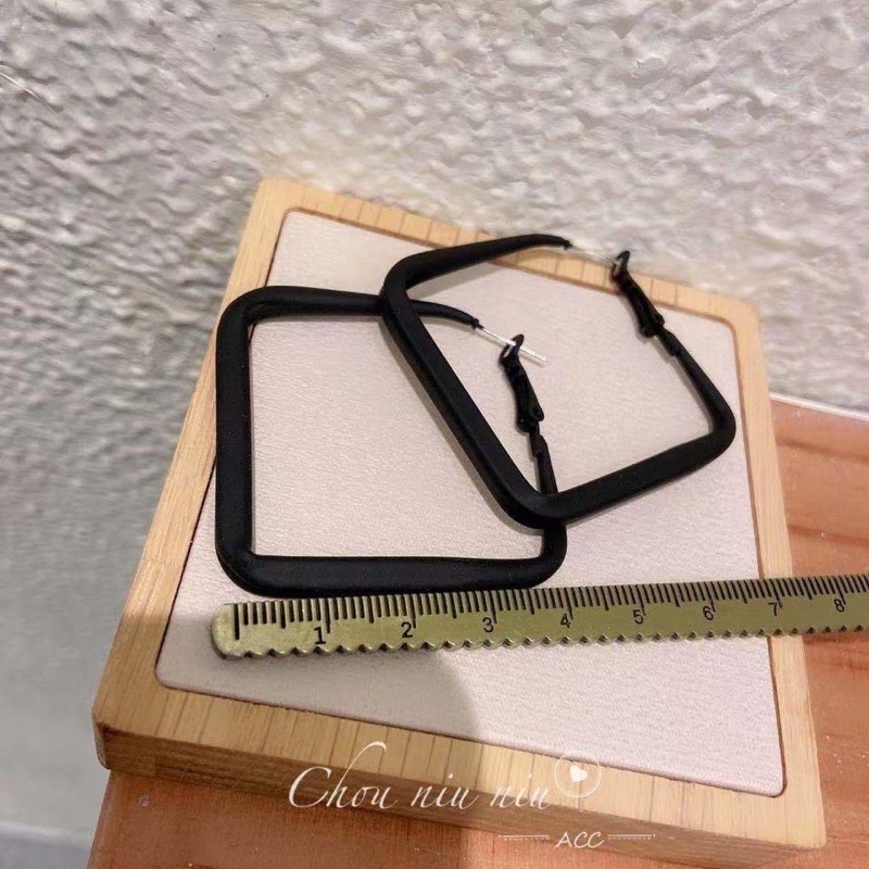 bông tai khuyên nhiều màu hình thôi , hình vuông chui bạc s925