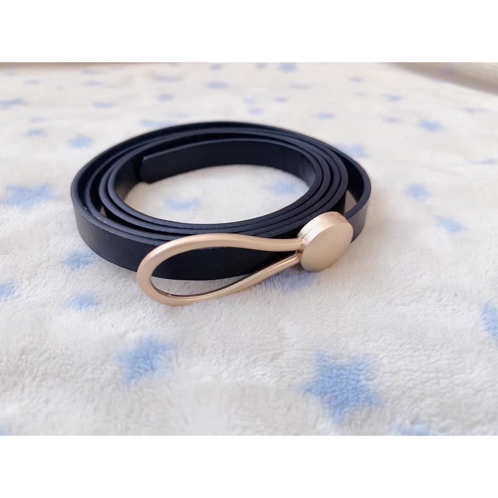 Đai thắt váy da nữ bản nhỏ/ Belt da bản nhỏ hình giọt nước