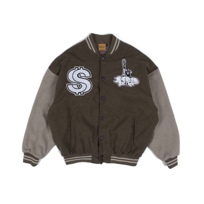 Áo khoác Varsity 100  CHẤT LIỆU DẠ THÂN MIX TAY NỈ PHONG CÁCH UNISEX