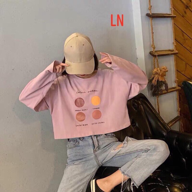 [FREESHIP ĐƠN TỪ 50K] Áo croptop Color dài tay LNG1119