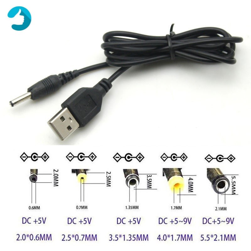 Dây Cáp Sạc Chuyển Đổi Usb A Male Sang 2.0 2.5 3.5 4.0 5.5mm Connector 5v Dc