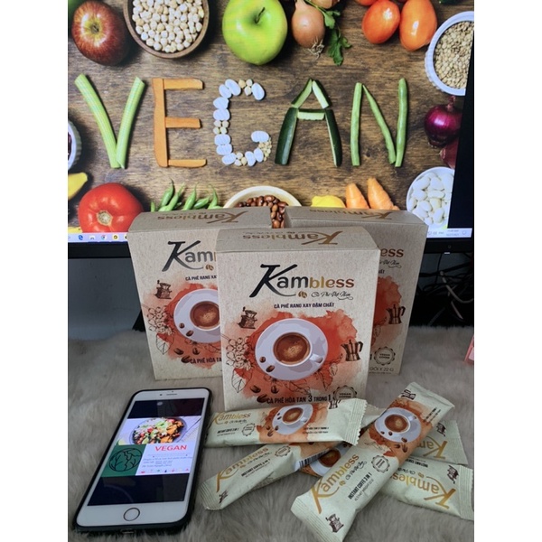 HỘP CAFE SỮA HÒA TAN THUẦN CHAY (Vegan) Kambless
