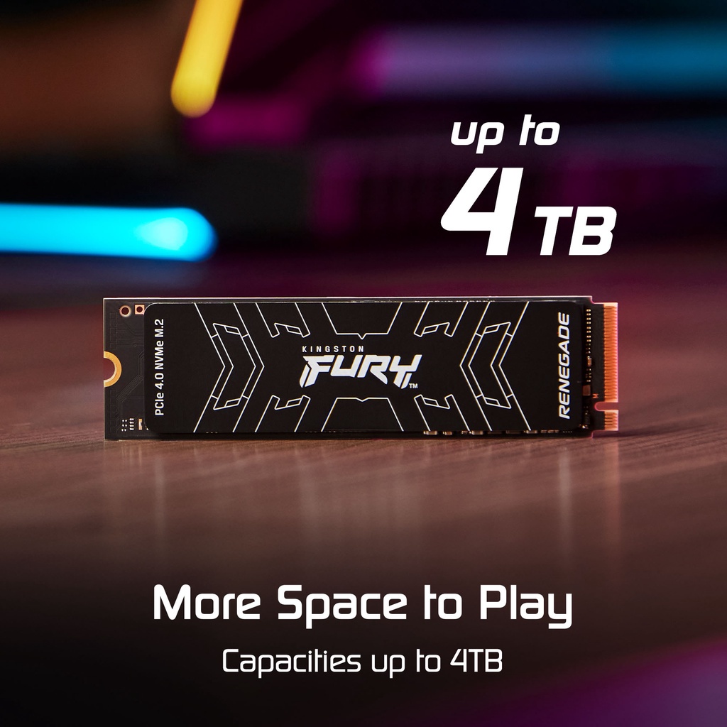 Ổ cứng Kingston FURY Renegade PCIe 4.0 NVMe M.2 SSD Dành cho game thủ Đọc 7.300MB/giây, Ghi 7.000MB/giây