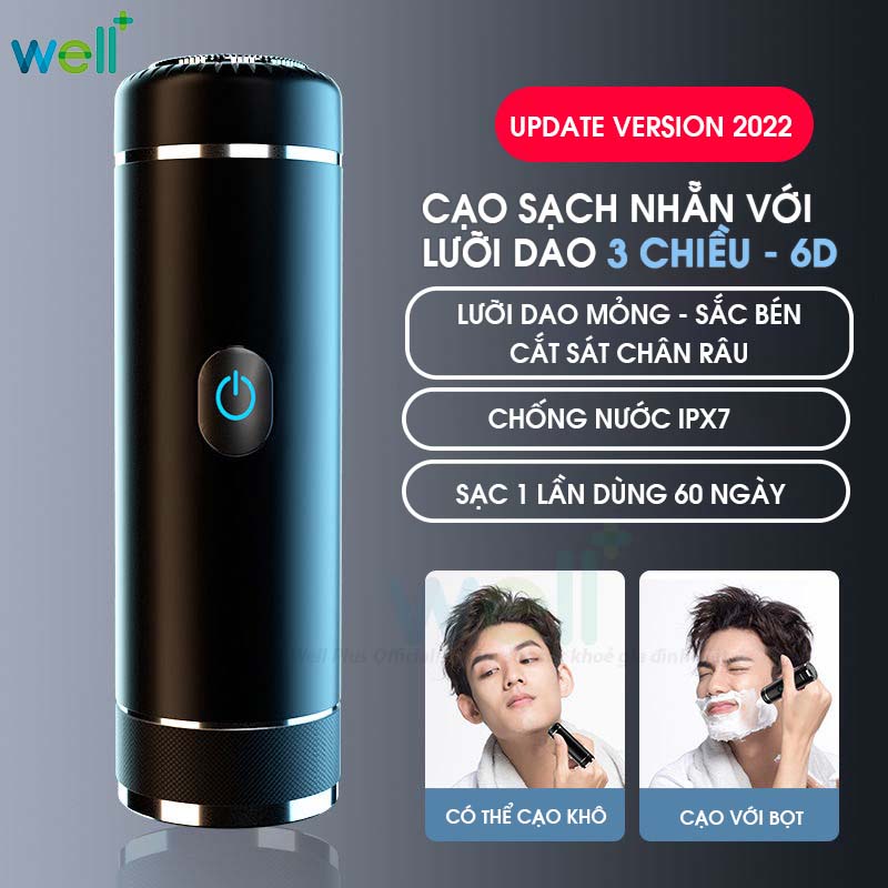 Máy Cạo Râu Mini Wellplus Thiết Kế Nhỏ Gọn Động cơ Mạnh Mẽ Chống Nước IPX7