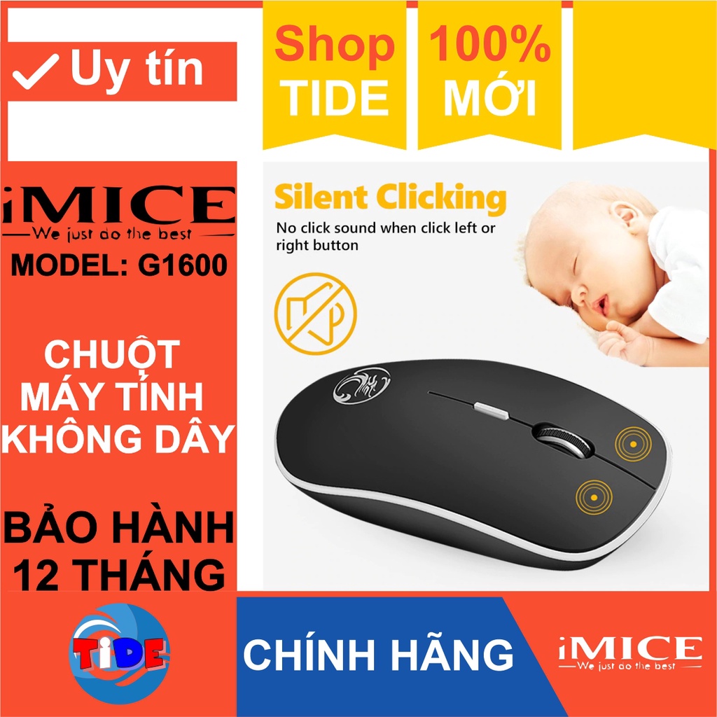 Chuột không dây Imice G-1600 – Chính hãng – Độ nhạy 1600 DPI – Bảo hành 12 tháng