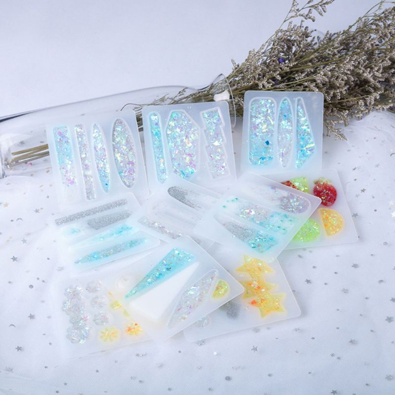 Khuôn Silicone Làm Kẹp Tóc Epoxy Resin Diy
