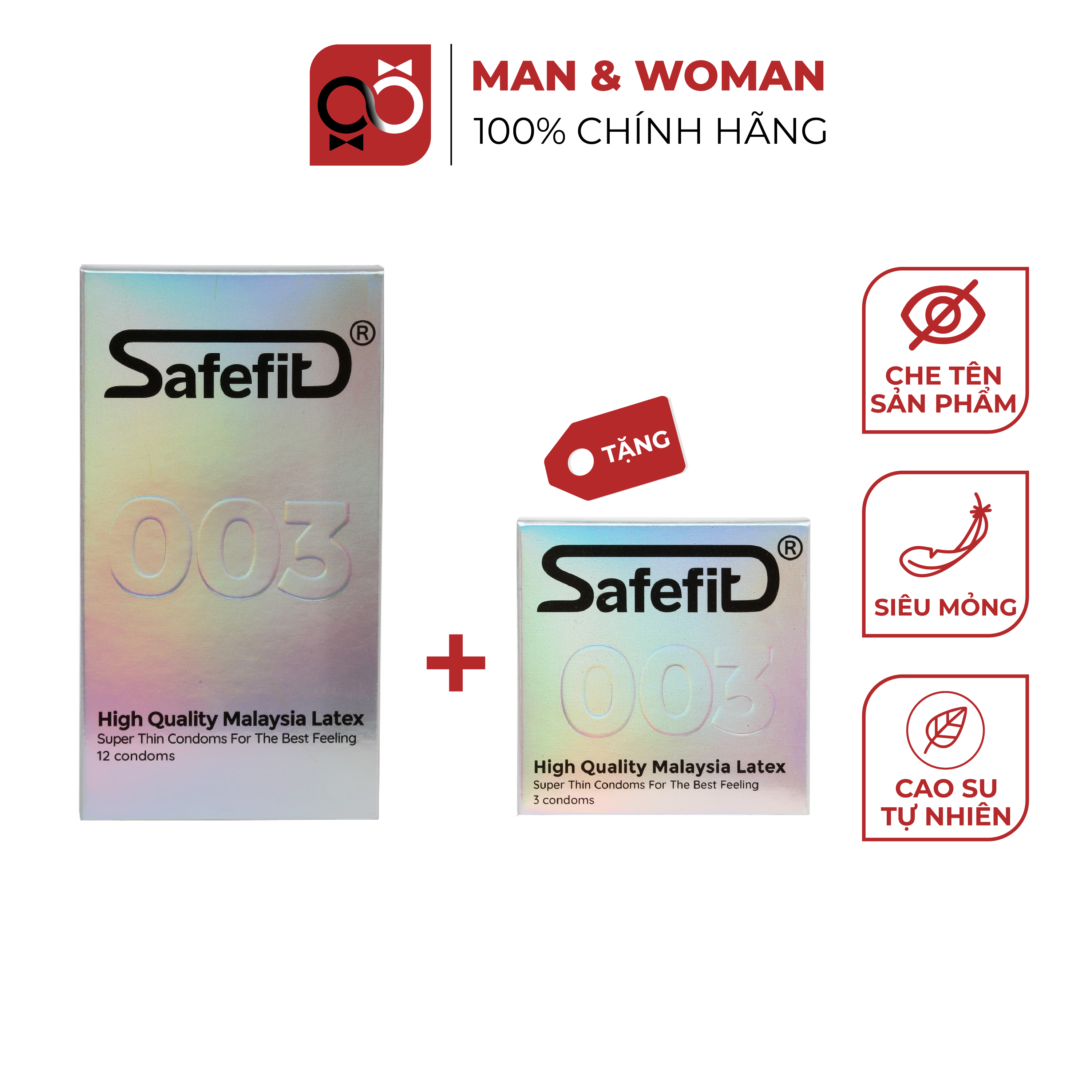 Bao cao su Siêu mỏng 0.03mm Safefit Cao Cấp Malaysia Latex Bộ 15 cái CB006