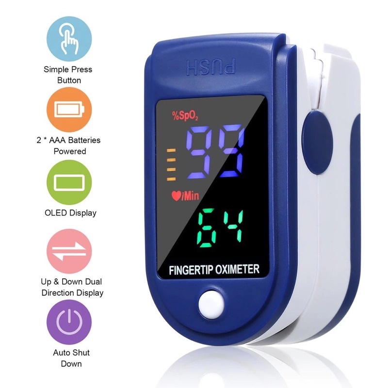 Máy đo spo2 kẹp ngón cầm tay pulse oximeter, máy theo dõi nồng độ oxy trong máu