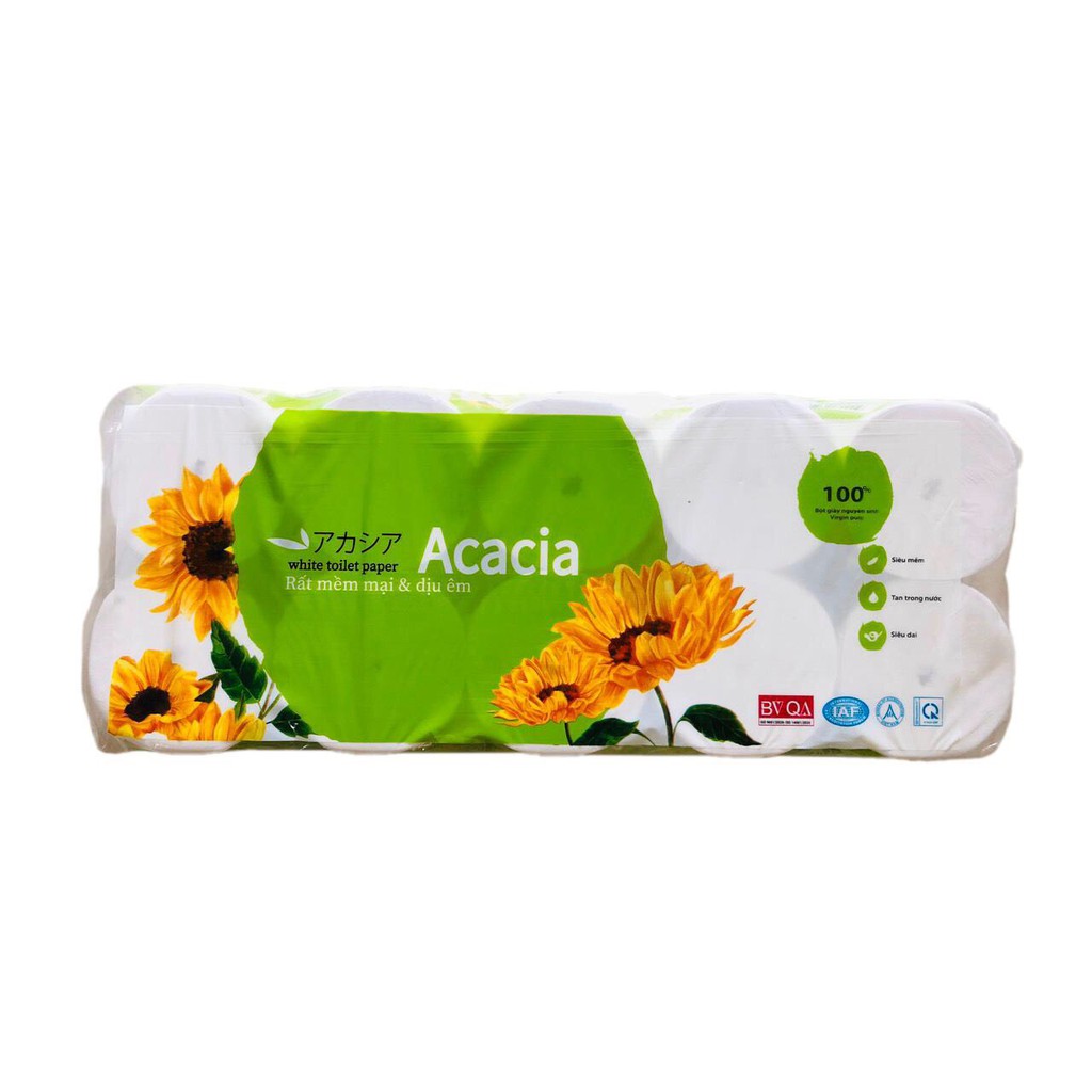 Giấy vệ sinh không lõi ACACIA bịch 10 cuộn trọng lượng 1,6kg