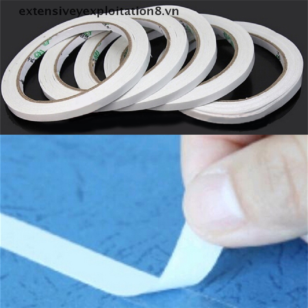 2/10 Cuộn băng keo hai mặt màu trắng thông dụng siêu dính