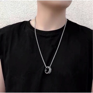 Dây chuyền thép titan không gỉ kèm nhẫn hình thánh giá “2 IN 1”