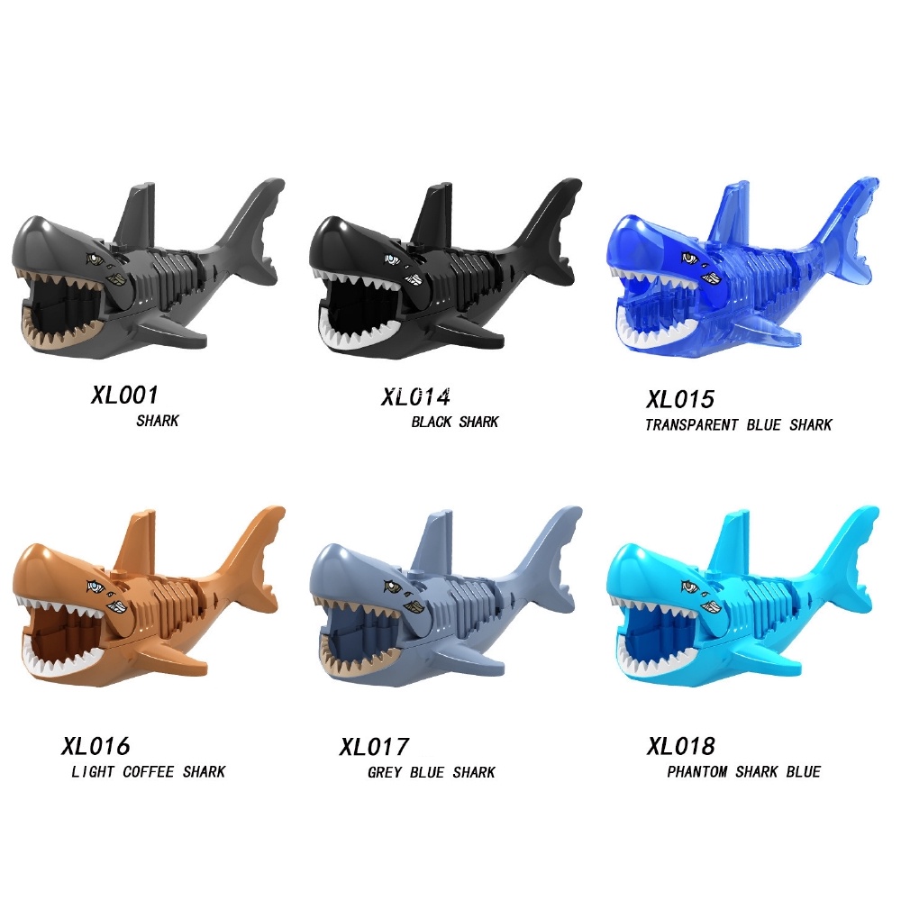 Minifigures Lắp Ráp Đồ Chơi Động Vật Cá Mập Với Nhiều Màu Sắc Khác Nhau