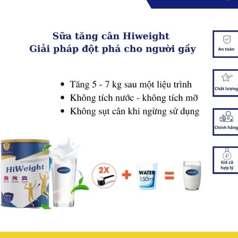 Sữa non Hiweight - Hi Weight giúp hỗ trợ tăng cân hiệu quả hộp 650g chính hãng