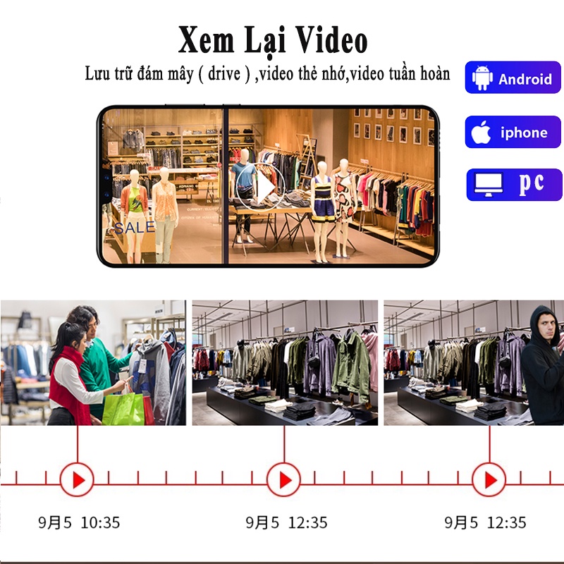 UPUPIN Camera Wifi không dây 1080P an ninh trong nhà gia đình giám sám sát