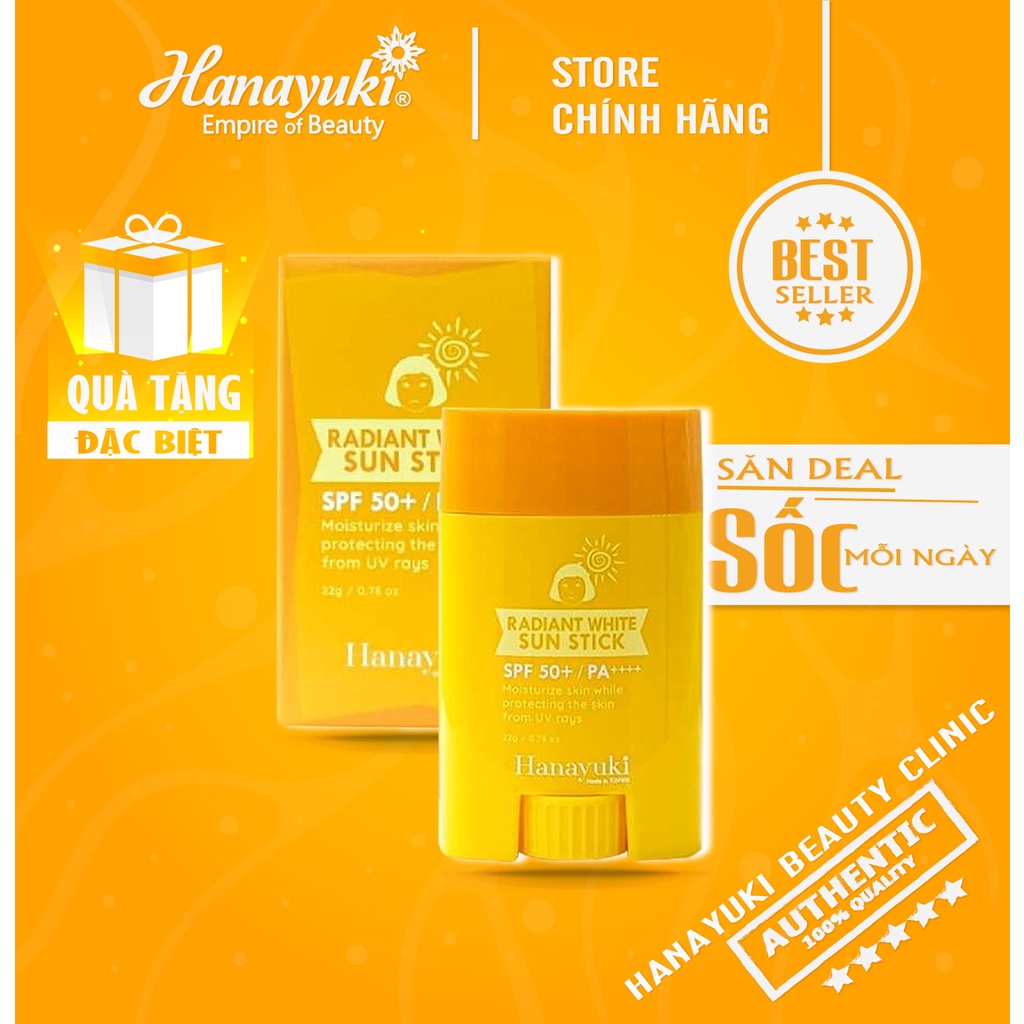 Kem chống nắng dạng thỏi trắng da Hanayuki Radiant White Sun Stick Korea SPF 50++++ Chính hãng 100%