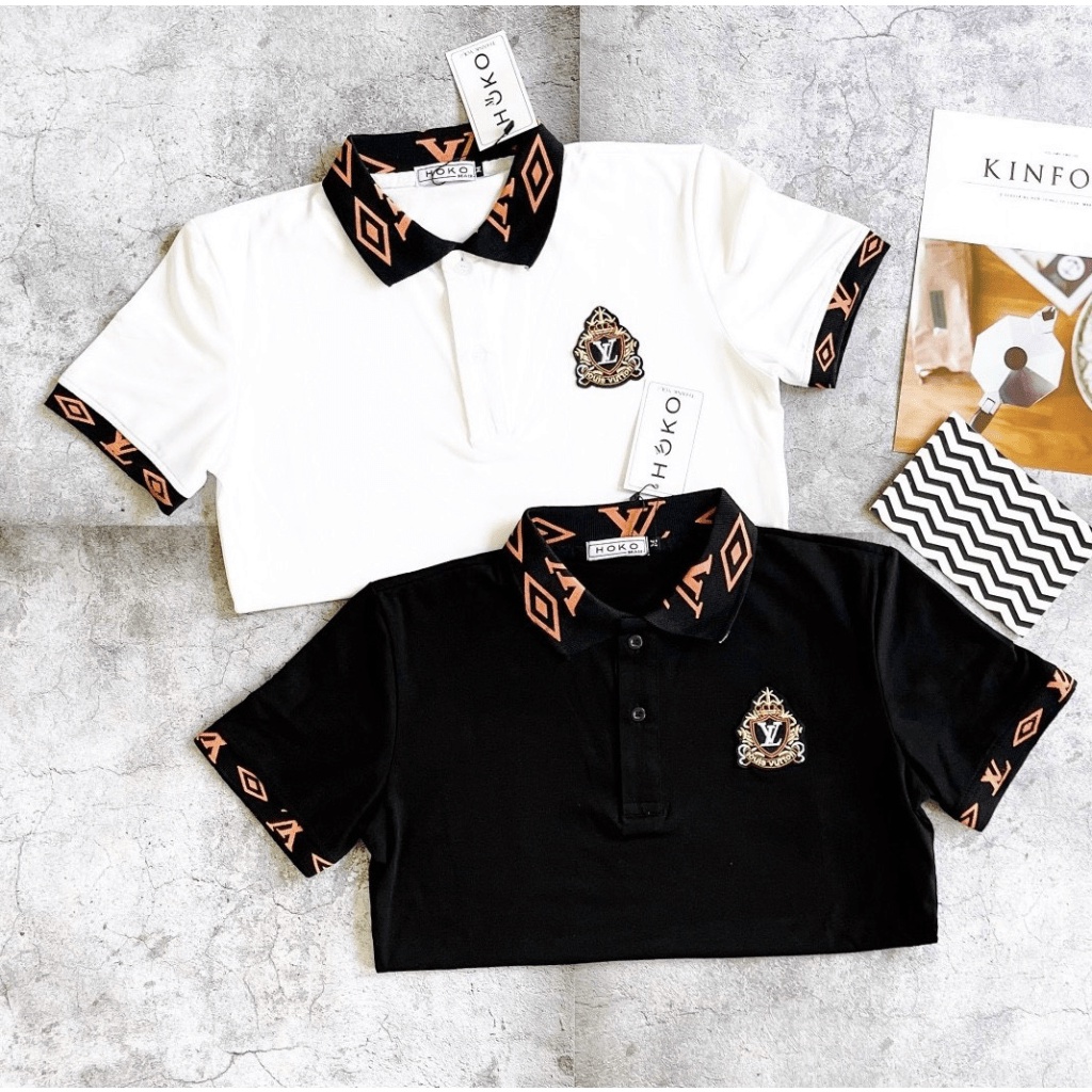 ÁO THUN NAM NAM CỔ BẺ PHỐI LOGO NGỰC ĐẸP SANG CHẤT LỪ