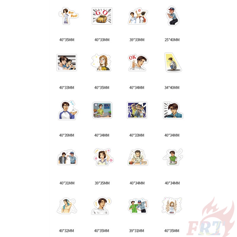 ❉ Initial D Stickers ❉ 40Pcs/Set Anime Fujiwara Takumi Speed Star DIY Decals Stickers for Diary Laptop Scrapbooks