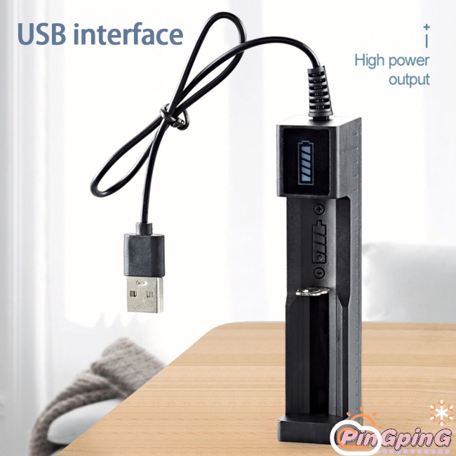 Cục Sạc Pin Lithium 18650 Thông Minh Kèm Quạt Nhỏ Và Đèn Báo