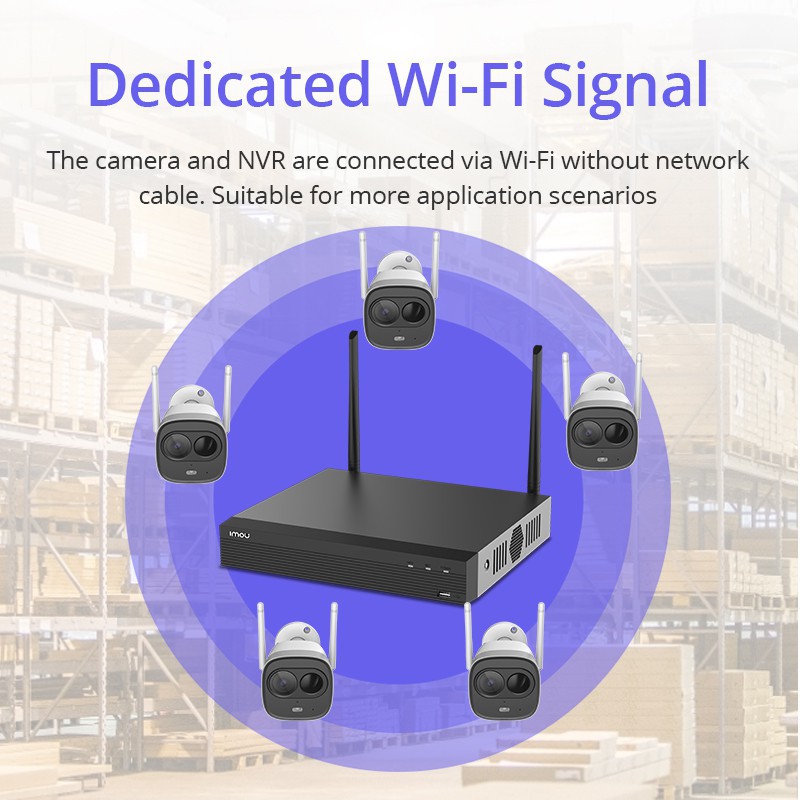 Hệ thống an ninh mạng Wi-Fi Dahua Imou 4CH Không dây NVR Độ phân giải 4K Vỏ kim loại mạnh mẽ Phù hợp với Tiêu chuẩn ONVIF