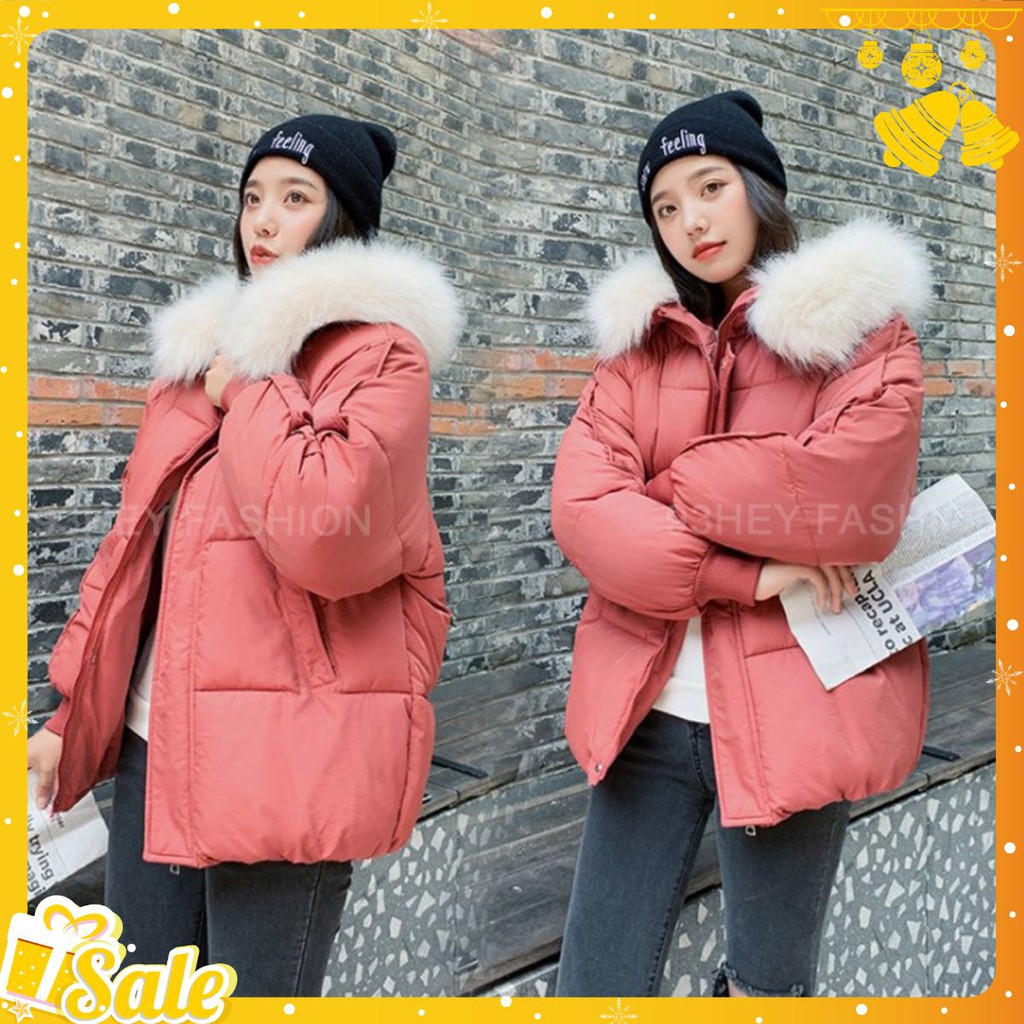 Áo Khoác Phao Béo Đại Hàn Gân Chất Lì Mũ Lông Siêu Ấm Quảng Châu 93HEY AKP02