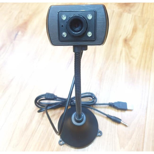 Webcam cao vuông Có Micro Kèm Đèn Led - Màu Đen