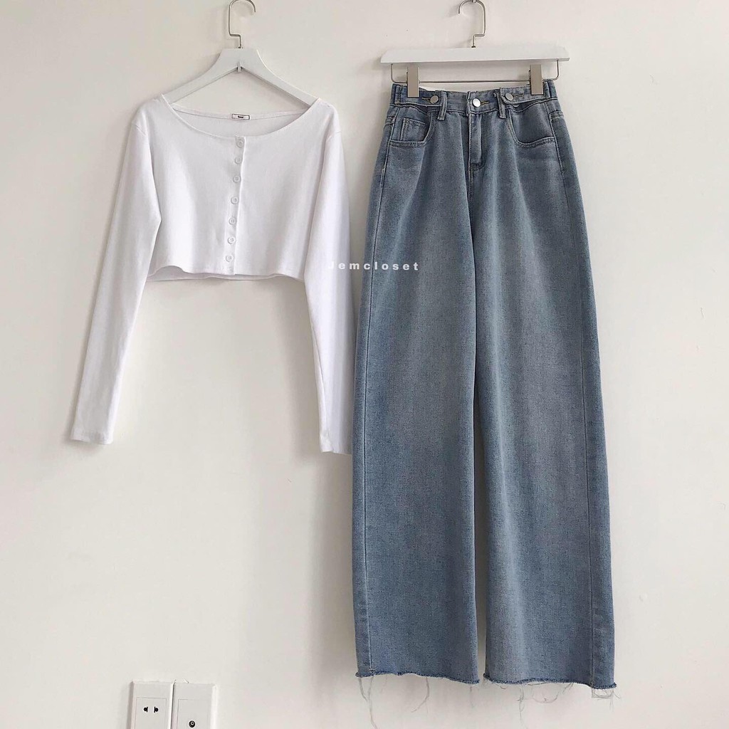 Quần jean nữ suông ống rộng BENZ - 2202