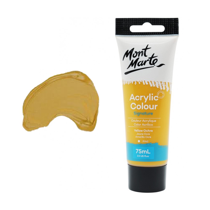 Màu Acrylic Mont Marte 75ml - Yellow Ochre - Acrylic Colour Paint Signature 75ml (2.54oz) - MSCH7505