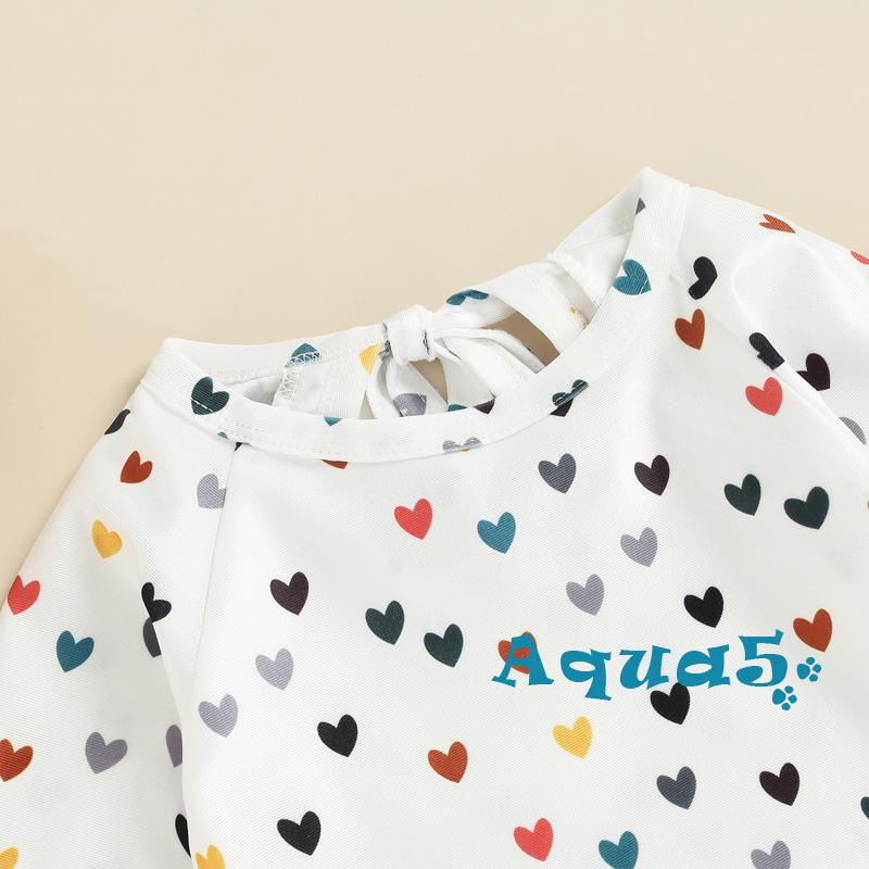 Bộ Đồ Bơi Một Mảnh Tay Dài Cổ Tròn In Hình Trái Tim/Hoa Màu Trắng/Đỏ/Cam Dành Cho Nữ