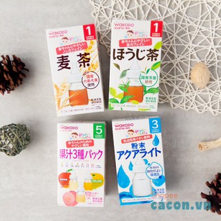 Trà Wakodo cho bé vị lúa mạch, vị hoa quả, vị trà xanh