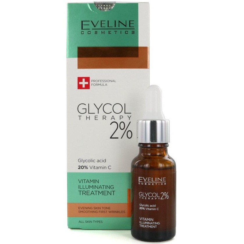 [TẶNG son dưỡng Eveline] Tinh chất làm sáng da và mờ nếp nhăn Eveline Glycol Therapy 2% 18ML