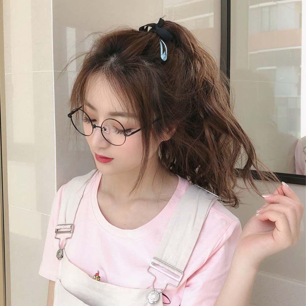 Tóc Giả 2 Sợi Tổng Hợp Màu Nâu Bắp Gợn Sóng Chịu Nhiệt Dành Cho Nữ
