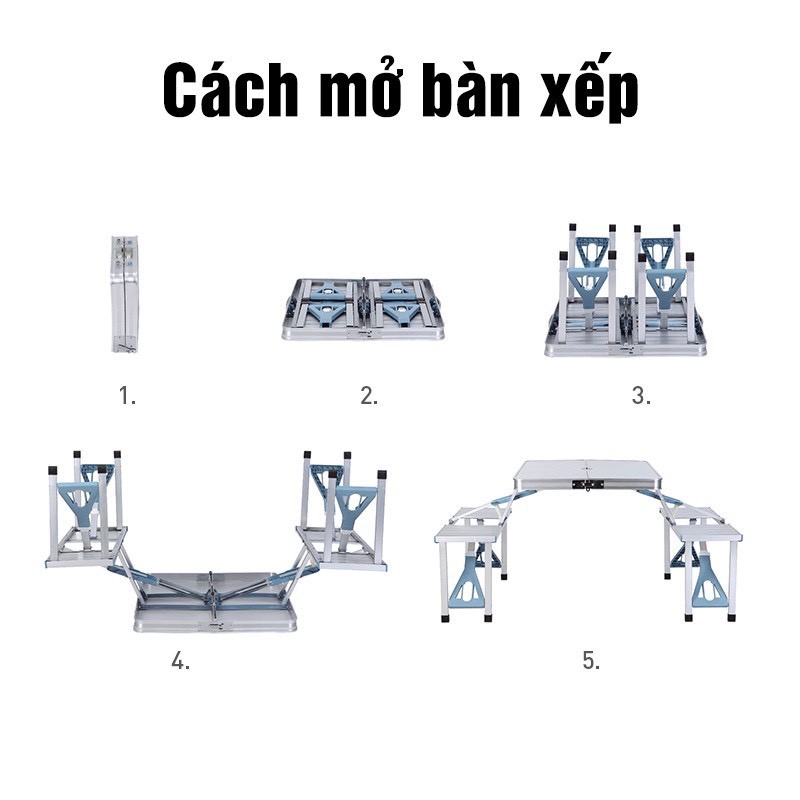 BỘ BÀN GHẾ XẾP GỌN DU LỊCH DÃ NGOẠI, BỘ BÀN GHẾ XẾP GỌN GỒM 1 BÀN 4 GHẾ