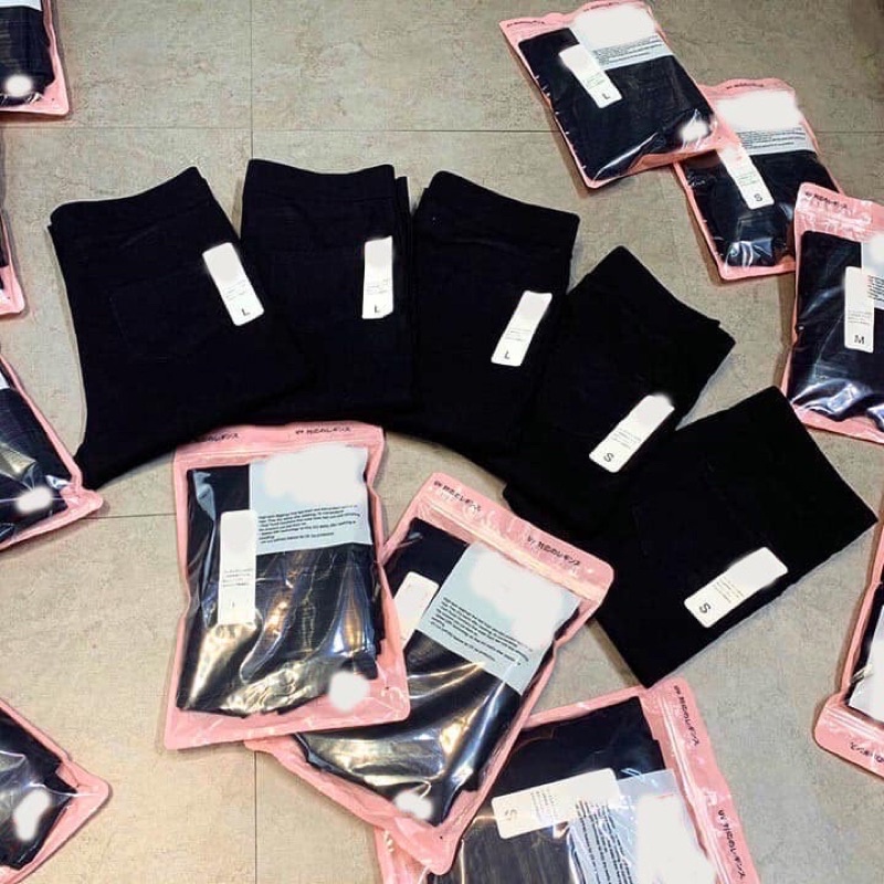 KÈM ẢNH THẬT-Quần legging đen U.ni túi zip hồng
