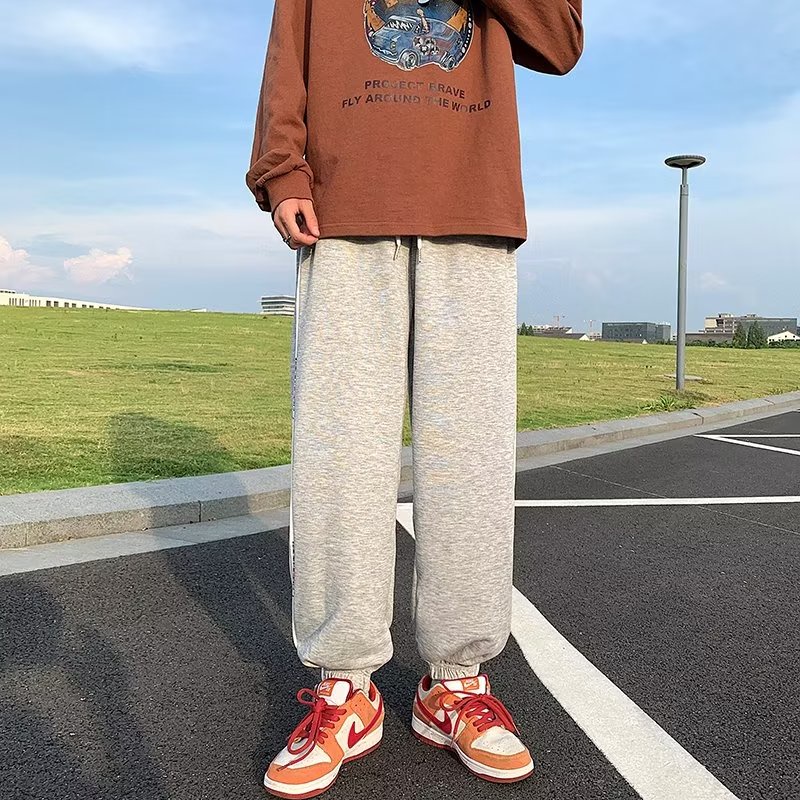 Quần Dài Dáng Rộng Lưng Thun Co Giãn Tốt Cỡ Lớn M-3XL Phong Cách Hip Hop Hàn Quốc Thời Trang Cho Nam