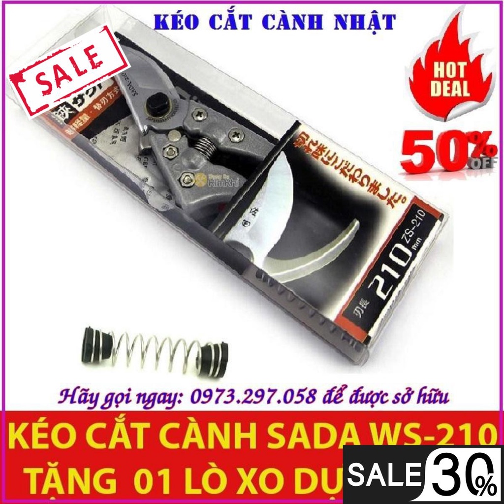 KÉO CẮT,TỈA CÂY CẢNH NHẬT BẢN - SADA 210, sắc vĩnh viễn, giá sập sàn