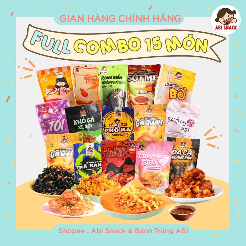 FULL COMBO ABI SNACK TẤT CẢ CÁC LOẠI BÁNH MẶN NGỌT ABI