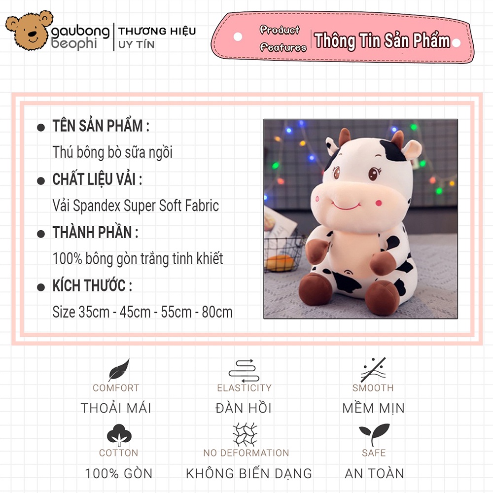 Gấu bông bò sữa ngồi đủ size, cute đáng yêu, hàng cao cấp shop Gấu Bông Béo Phì