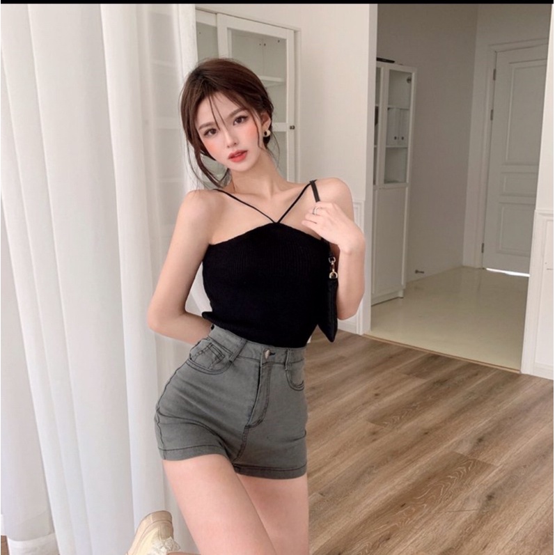 ÁO DÂY CỔ YẾM LEN TĂM CỰC XINH Y1