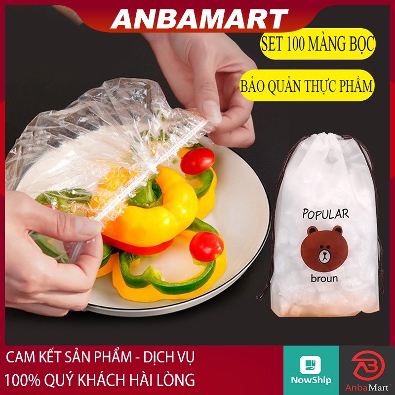 Màng Bọc Thực Phẩm Co Giãn Kèm Túi Gấu - Mũ trùm đầu tiện lợi
