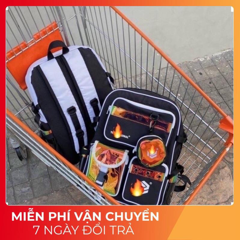 Balo thời trang cặp đi học nam nữ phản quang chất vải canvas chống thấm nước nhiều ngăn đựng thời trang unisex Ti.bi A85