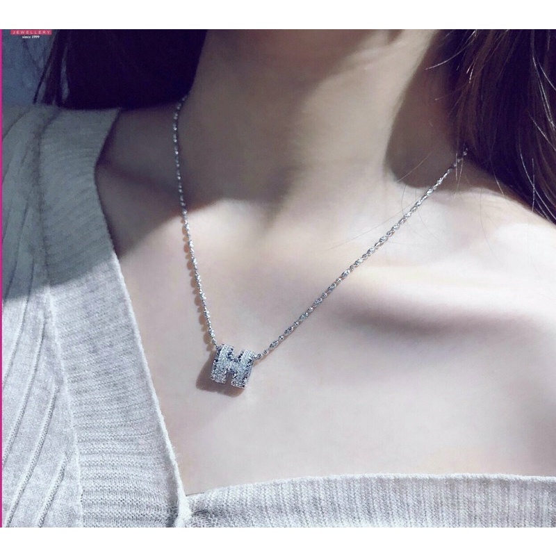 Mặt dây chuyền chữ H đẹp bạc chuẩn sắc nét