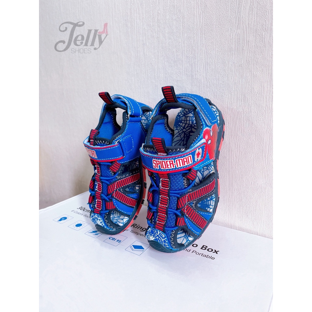 Giày sandal bé trai S.piderman JL15 xuất dư người nhện siêu bền quai dán tùy chỉnh cho bé